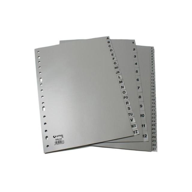 Grafoplas - GRAFOPLÁS JUEGO DE ABECEDARIO FOLIO 16 TALADROS PP OPACO GRIS