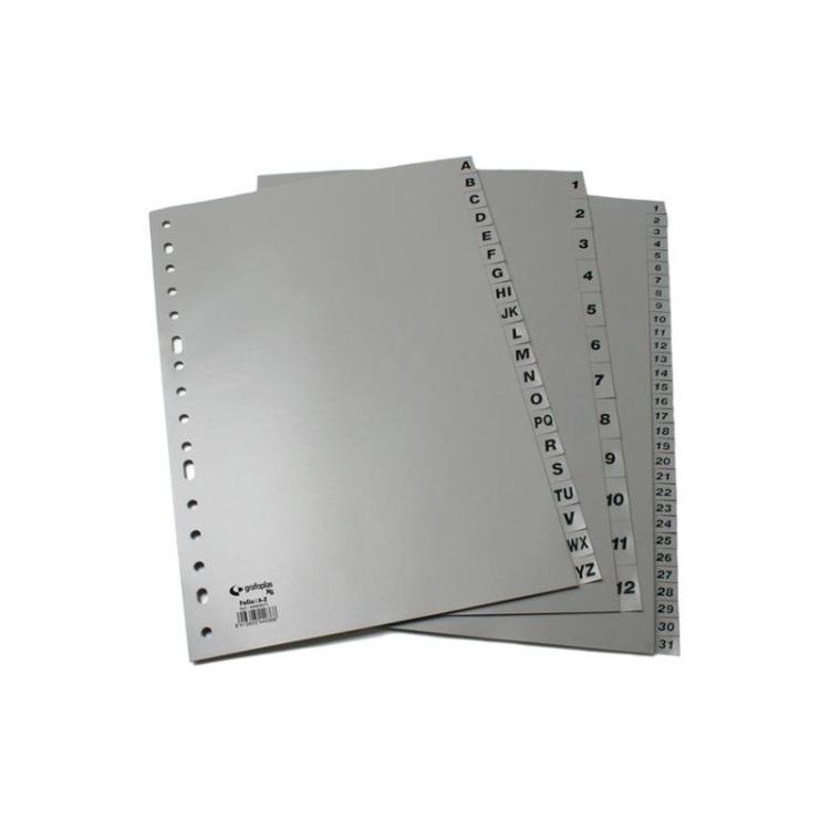 Grafoplas - GRAFOPLÁS JUEGO DE ABECEDARIO FOLIO 16 TALADROS PP OPACO GRIS