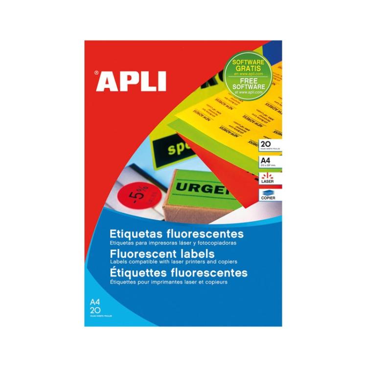 APLI - APL B20H ETIQ FLUOR ROJO 64X33.9 CANT.ROMOS 2872