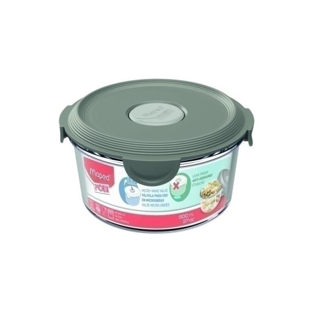 Maped - MAPED PICNIK RECIPIENTE DE CRISTAL VÁLIDO PARA MICRO Y HORNO TAPA GRIS