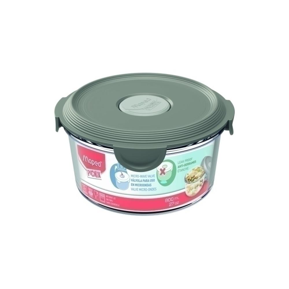Maped - MAPED PICNIK RECIPIENTE DE CRISTAL VÁLIDO PARA MICRO Y HORNO TAPA GRIS