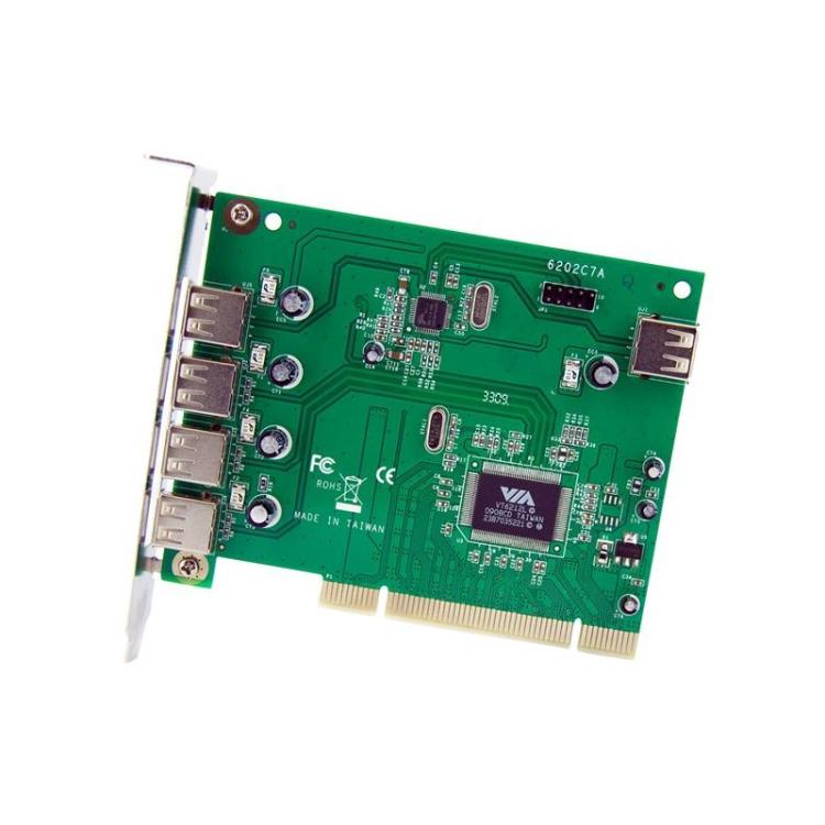 StarTech.com - Adaptador Tarjeta PCI USB 2.0 de Alta Velocidad 7 Puertos - 4 Externos y 3 Internos