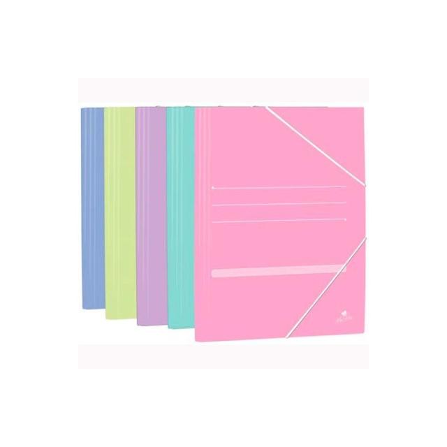 Mariola - MARIOLA CARPETA CON GOMAS 3 SOLAPAS FOLIO CARTÓN MATE 500GR C/SURTIDOS PASTEL - Pack de 20 unidades - Color no elegibl