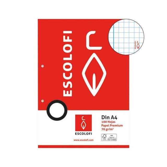 Escolofi - RECAMBIO 100H ESCOLOFI A4 70GR 4X4 MG 2T - Pack de 25 unidades