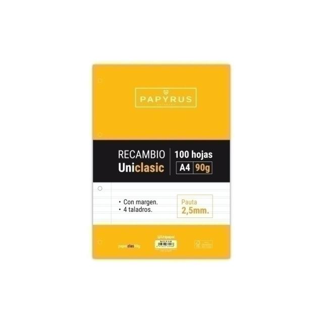 Papyrus - RECAMBIO PAPYRUS A4 100h MULTIT.P2.5 C/M - Pack de 24 unidades