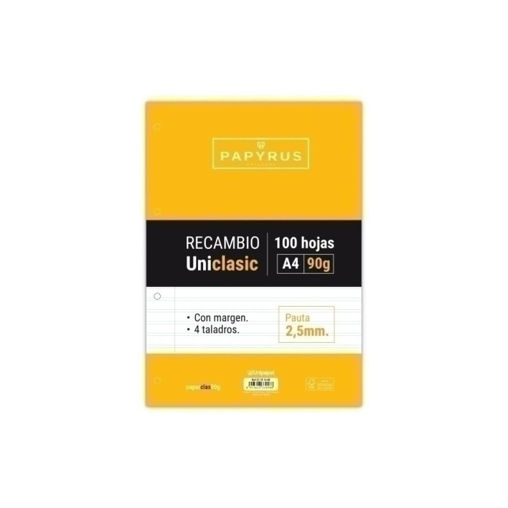 Papyrus - RECAMBIO PAPYRUS A4 100h MULTIT.P2.5 C/M - Pack de 24 unidades