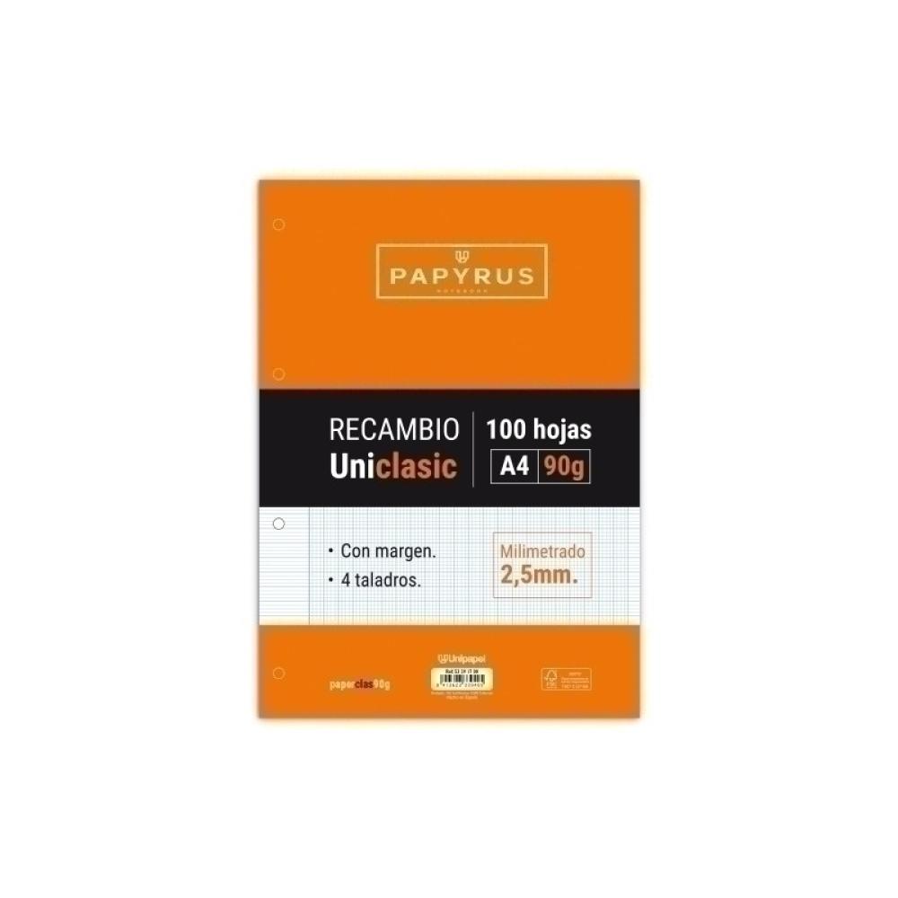 Papyrus - RECAMBIO PAPYRUS A4 100h MULTIT.MM C/M - Pack de 24 unidades