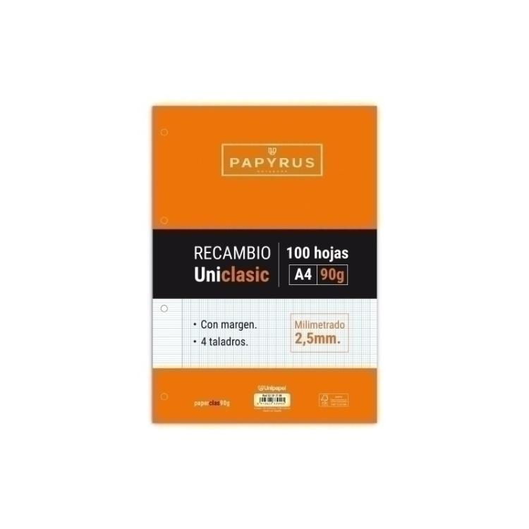 Papyrus - RECAMBIO PAPYRUS A4 100h MULTIT.MM C/M - Pack de 24 unidades