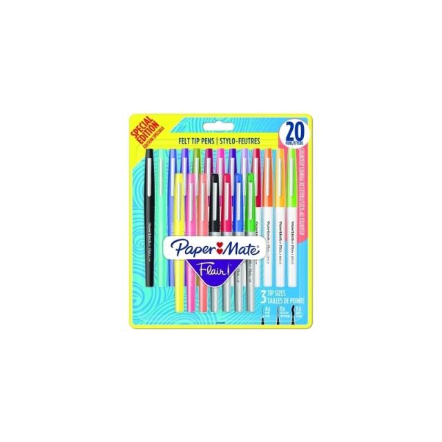Papermate - ROTUL.PAPER MATE FLAIR PACK GRANDE B/20 - Pack de 12 unidades