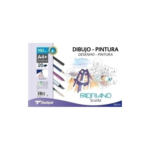 Fabriano - BLOC DIB.PINTURA FABRIANO A4+ 20h LISO - Pack de 5 unidades