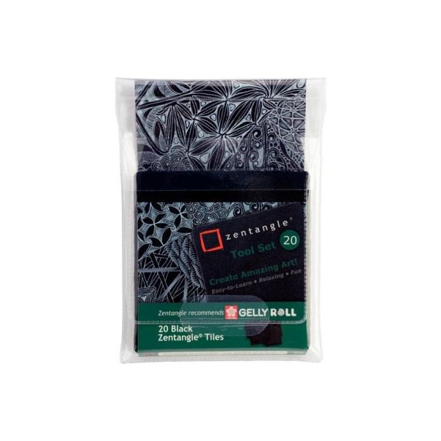 Talens - TALENS SAKURA ZENTANGLE TOOL SET 20 TARJETAS 89X89MM NEGRO