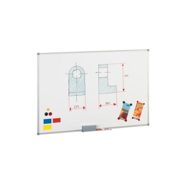 FAIBO - FAIBO PIZARRA BLANCA METÁLICA MARCO DE ALUMINIO 120X180CM LACADO BLANCO