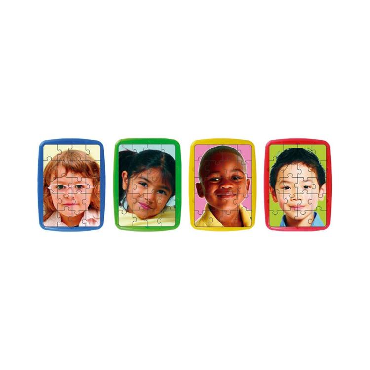 Miniland Educational - SET 4 PUZZLES MINILAND 20 PZ. NIÑOS DEL MUNDO