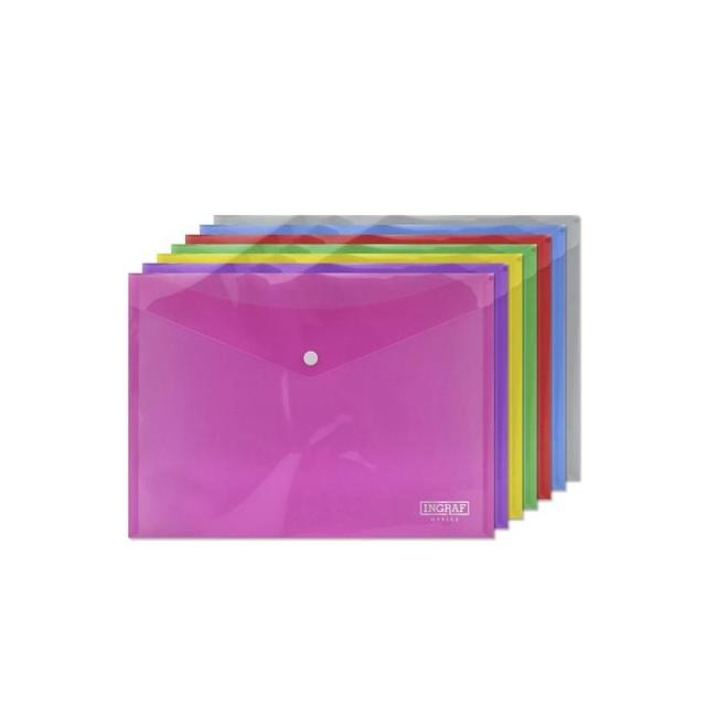 Ingraf - INGRAF SOBRE PORTADOCUMENTOS CON BROCHE A4 COLORES SURTIDOS - Pack de 10 unidades - Color no elegible
