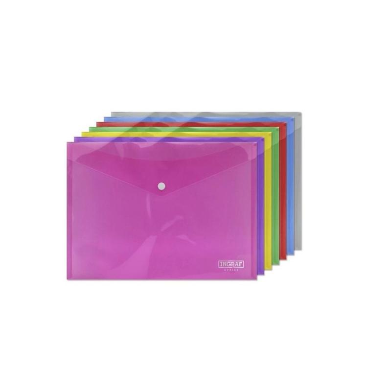 Ingraf - INGRAF SOBRE PORTADOCUMENTOS CON BROCHE A4 COLORES SURTIDOS - Pack de 10 unidades - Color no elegible