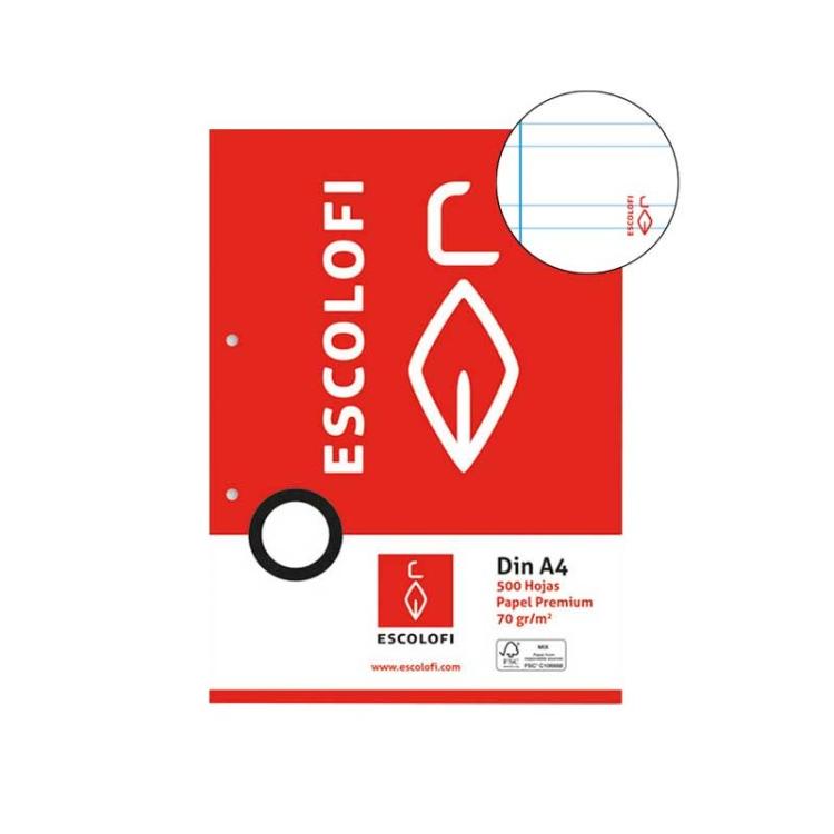Escolofi - RESMILLERIA 500H ESCOLOFI A4 70GR PAUTA 3.5 MG 2T - Pack de 5 unidades