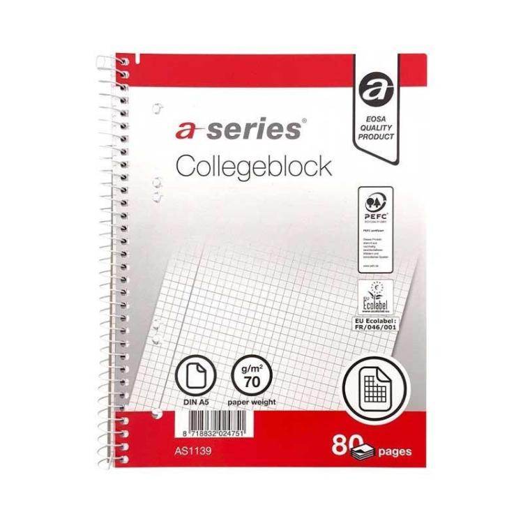 A - SERIES - CUADERNO ESP. A-SERIES 80H A5 CUADR. 4 TALAD
