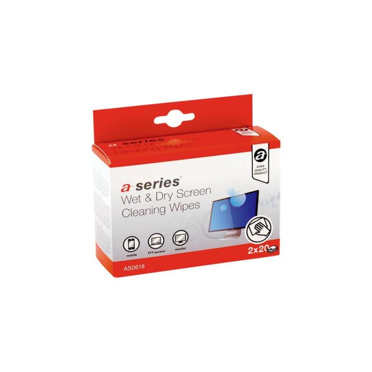 A - SERIES - C. 2X20U TOALLITAS A-SERIES HUM+SECO PANTALLAS