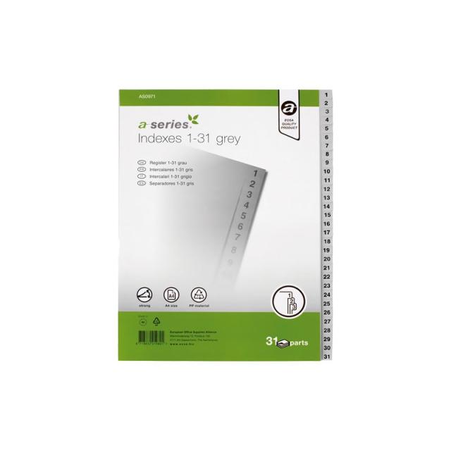 A - SERIES - INDICE A-SERIES 1-31 PP A4 GRIS AS0971