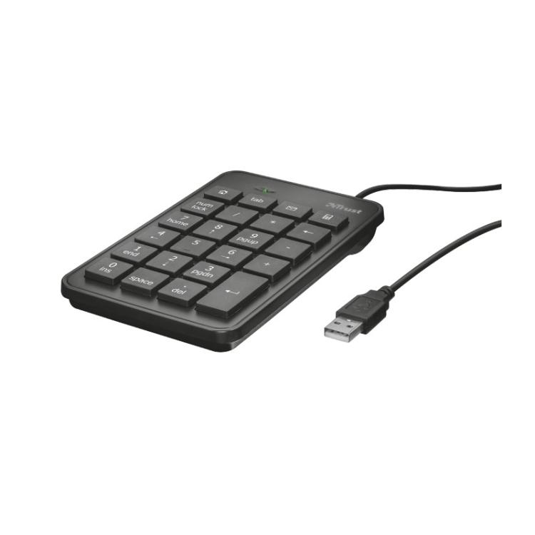 Trust - 22221 teclado numérico Portátil/PC USB Negro