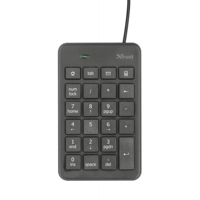 Trust - 22221 teclado numérico Portátil/PC USB Negro
