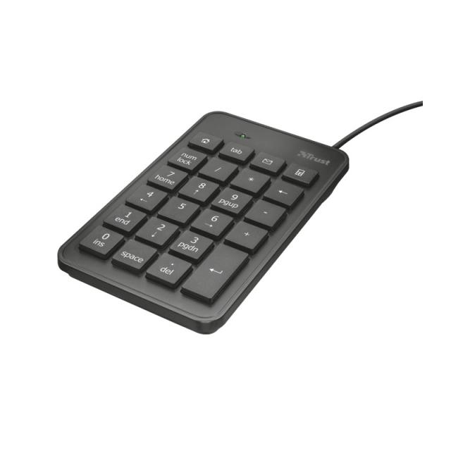 Trust - 22221 teclado numérico Portátil/PC USB Negro