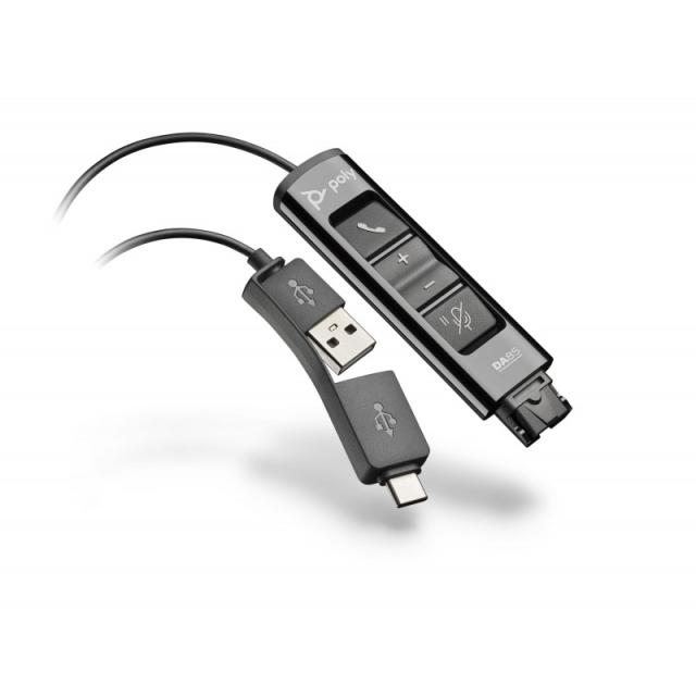 HP Poly - POLY ADAPTADOR PARA AURICULARES DA75 PARA PC, PUERTO USB