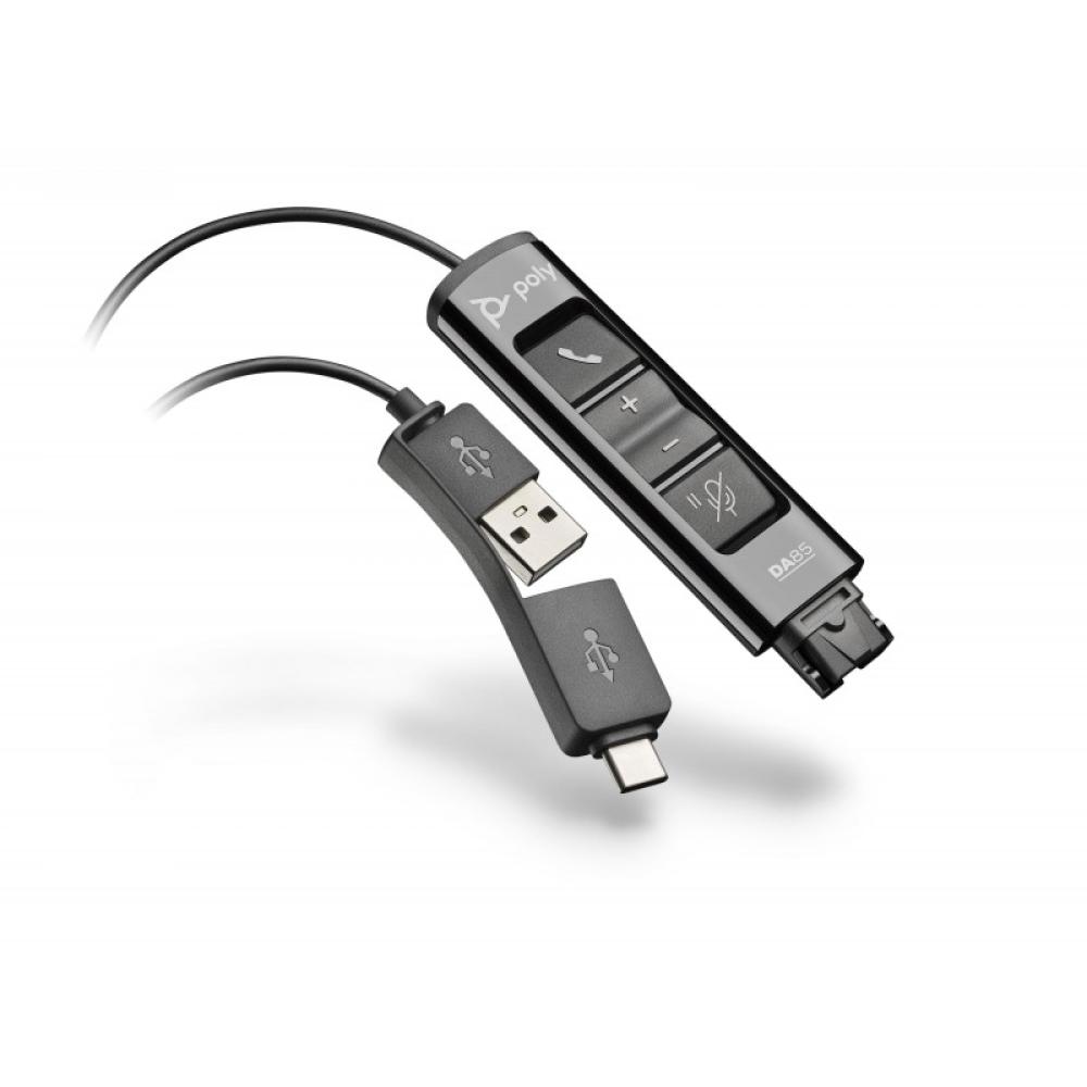 HP Poly - POLY ADAPTADOR PARA AURICULARES DA75 PARA PC, PUERTO USB