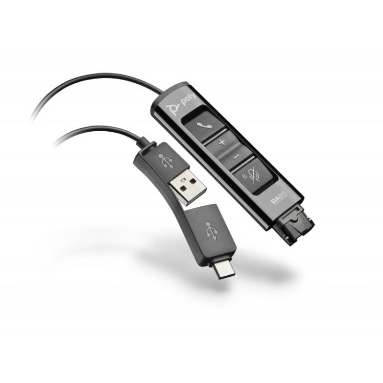 HP Poly - POLY ADAPTADOR PARA AURICULARES DA75 PARA PC, PUERTO USB