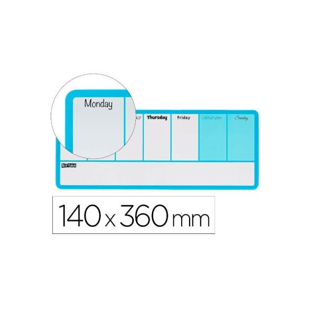 Nobo - NOBO PLANIFICADOR SEMANAL MAGNÉTICO MINI 360X140MM AZUL