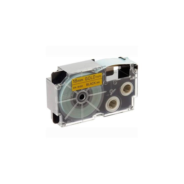 Casio - CASIO CINTA PARA ETIQUETADORA 8M X 18MM NEGRO/ORO