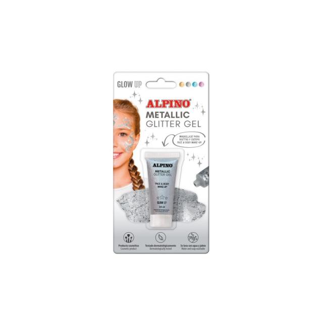 Alpino - BLÍSTER MAQUILLAJE CON COLOR Y PURPURINA GLITTER PLATA ALPINO DL000601
