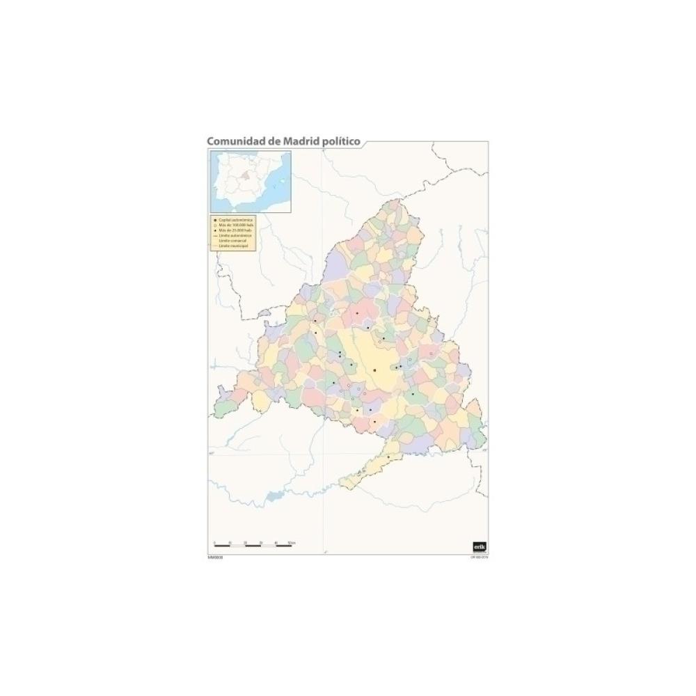 Grupo Erik - MAPA MUDO ERIK COLOR POLITICO COM. MADRI - Pack de 50 unidades