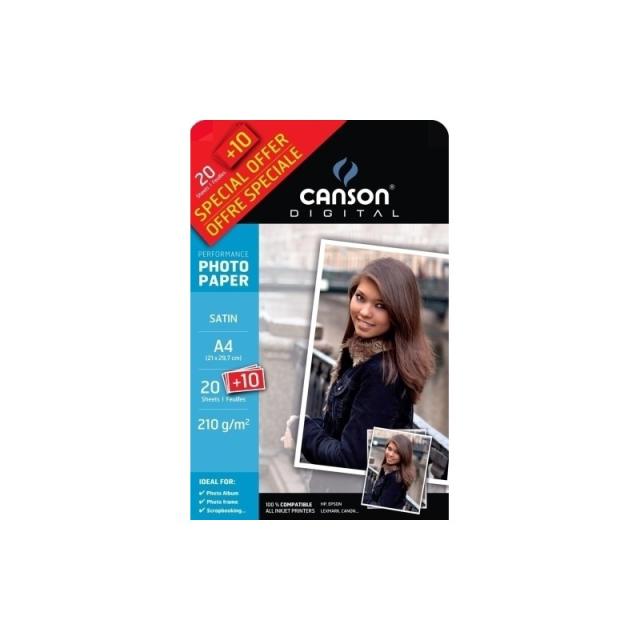 Canson - P.INKJET CANSON FOTO A4 210g 20+10h SATI