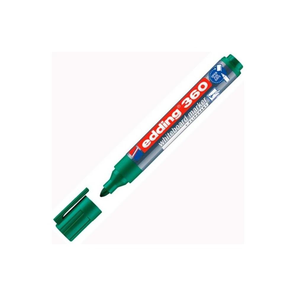 Edding - EDDING MARCADOR PARA PIZARRA BLANCA 360 RECARGABLE VERDE - Pack de 10 unidades
