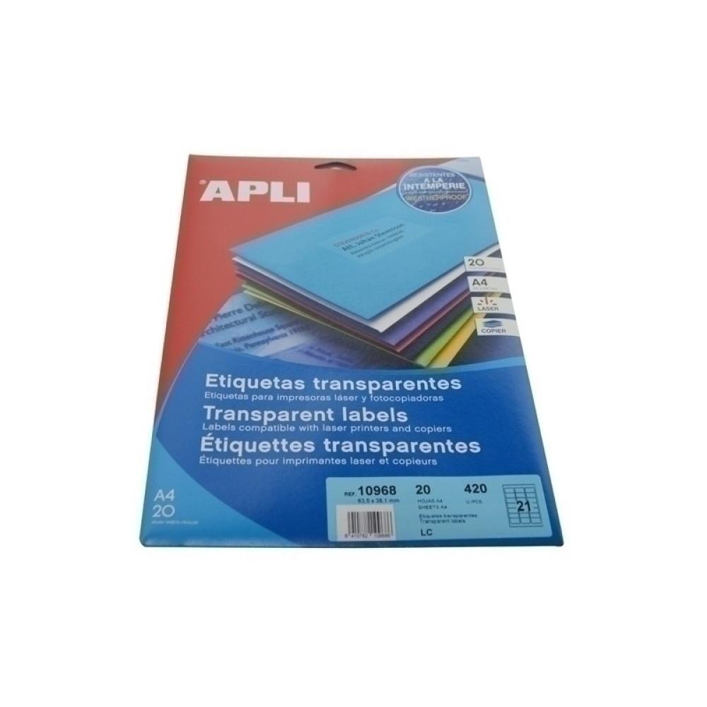 APLI - BLISTER 20H. ETIQ. APLI TRANS. 63.5X38.1
