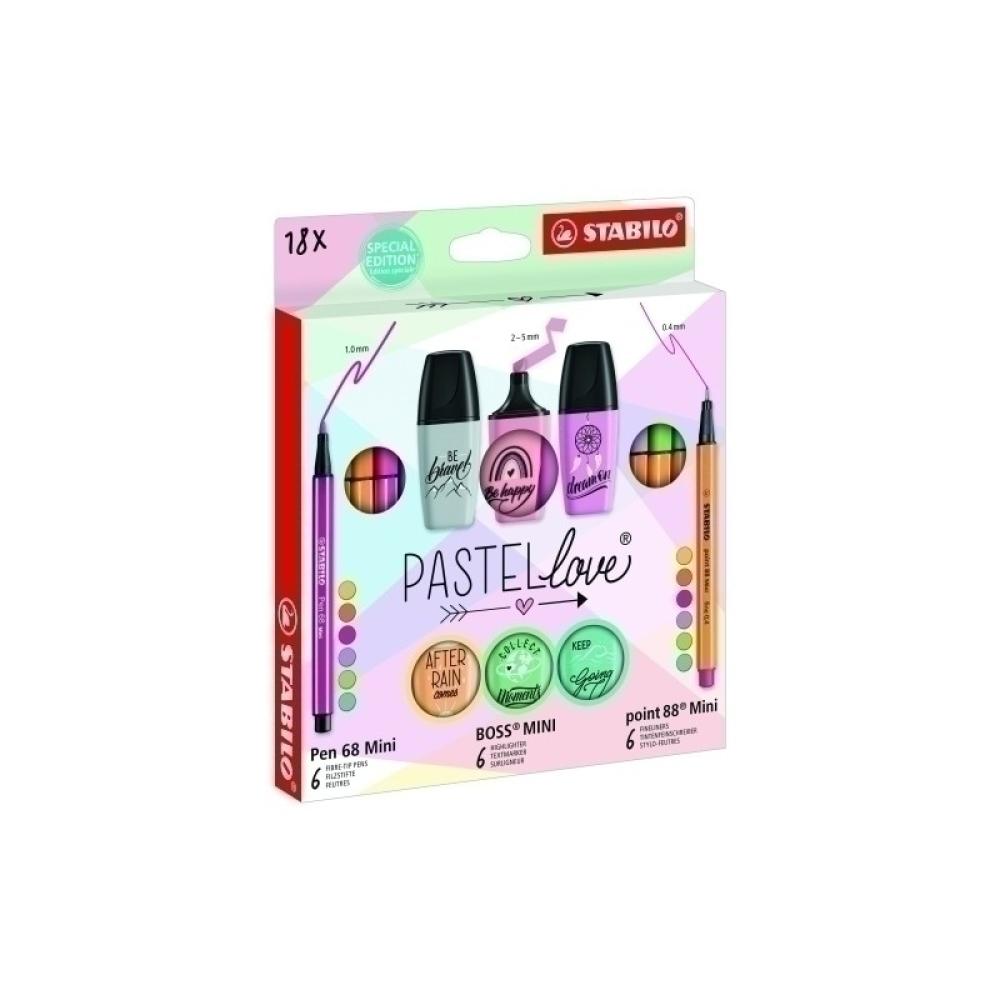 STABILO - STABILO SET ESCRITURA MINI WORLD PASTELLOVE ESTUCHE 18 UD C/SURTIDOS - Color no elegible