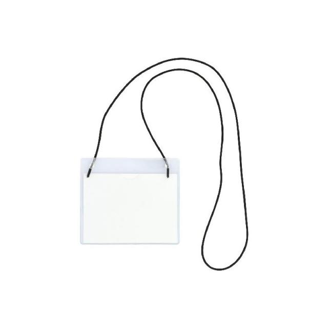 Grafoplas - GRAFOPLÁS PORTADISTINTIVO C/GOMA ELÁSTICA 95X110MM PVC RÍGIDO TRANSPARENTE - Pack de 50 unidades