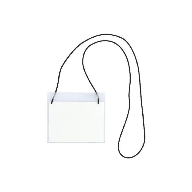 Grafoplas - GRAFOPLÁS PORTADISTINTIVO C/GOMA ELÁSTICA 95X110MM PVC RÍGIDO TRANSPARENTE - Pack de 50 unidades