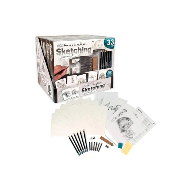 Royal & Langnickel - ROYAL LANGNICKEL JUEGO DE ARTE PARA SKETCHING ADVENTURE MADE EASY CAJA DE 9 DIBUJOS