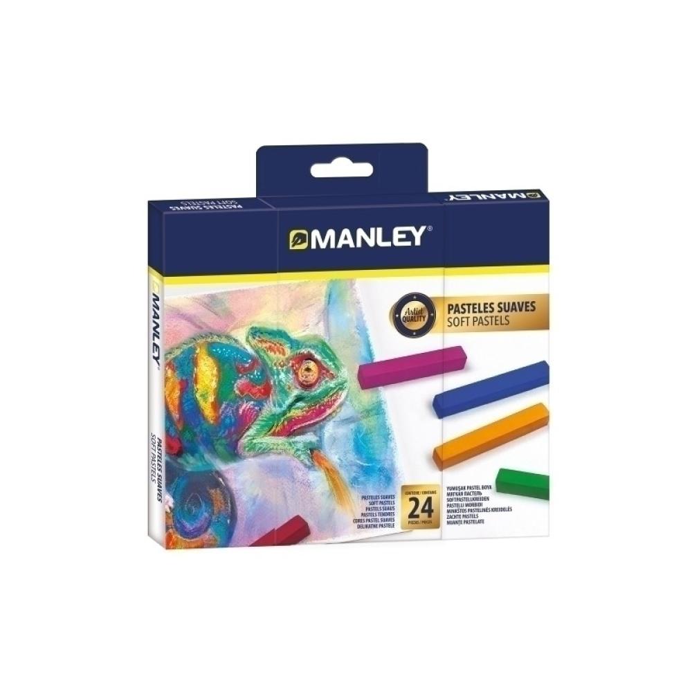 Manley - MANLEY PASTELES SUAVES ESTUCHE 24 C/SURTIDOS MUY VIVOS - Color no elegible