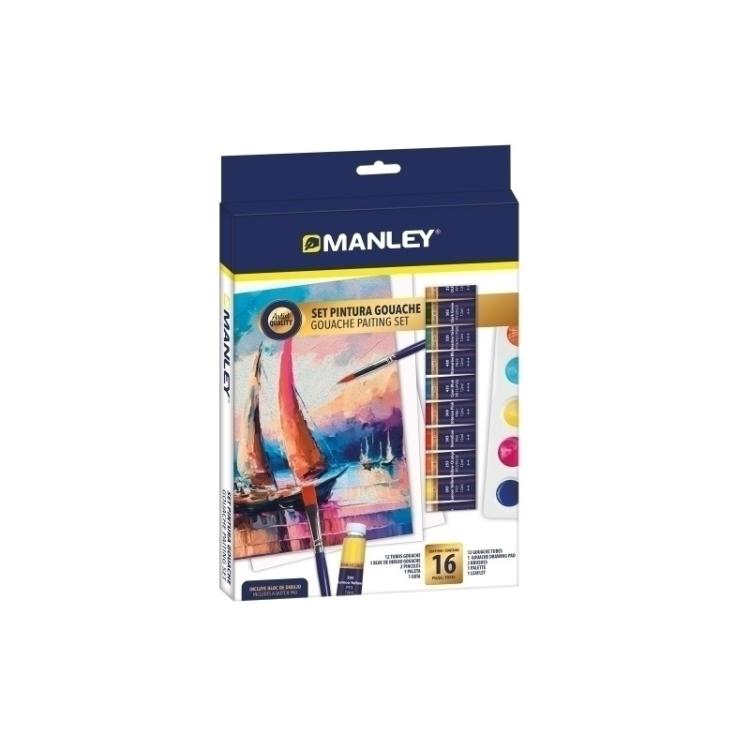 Manley - MANLEY SET PINTURA GOUACHE SET 16 PIEZAS C/SURTIDOS - Color no elegible