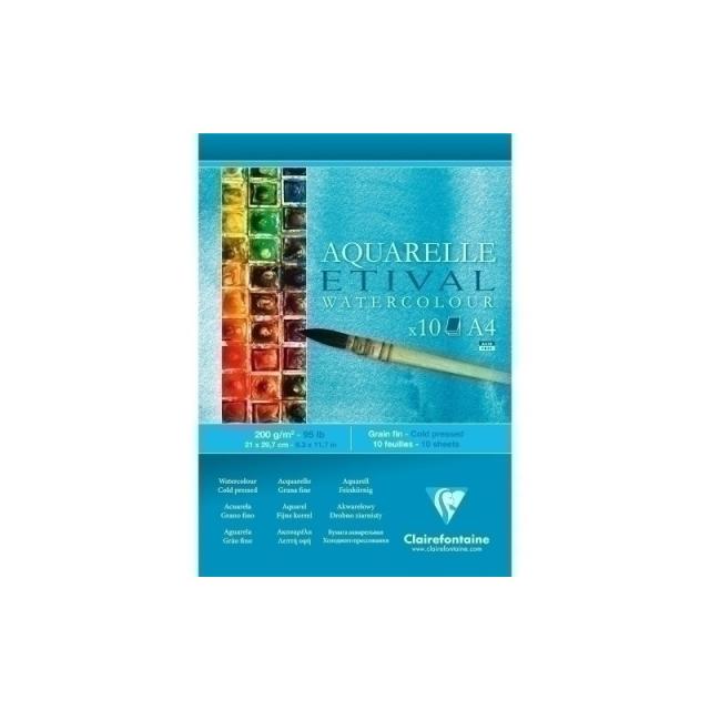 Clairefontaine - BLOC DIBUJO CLAIR.ETIVAL ACUARELA A4 200 - Pack de 5 unidades