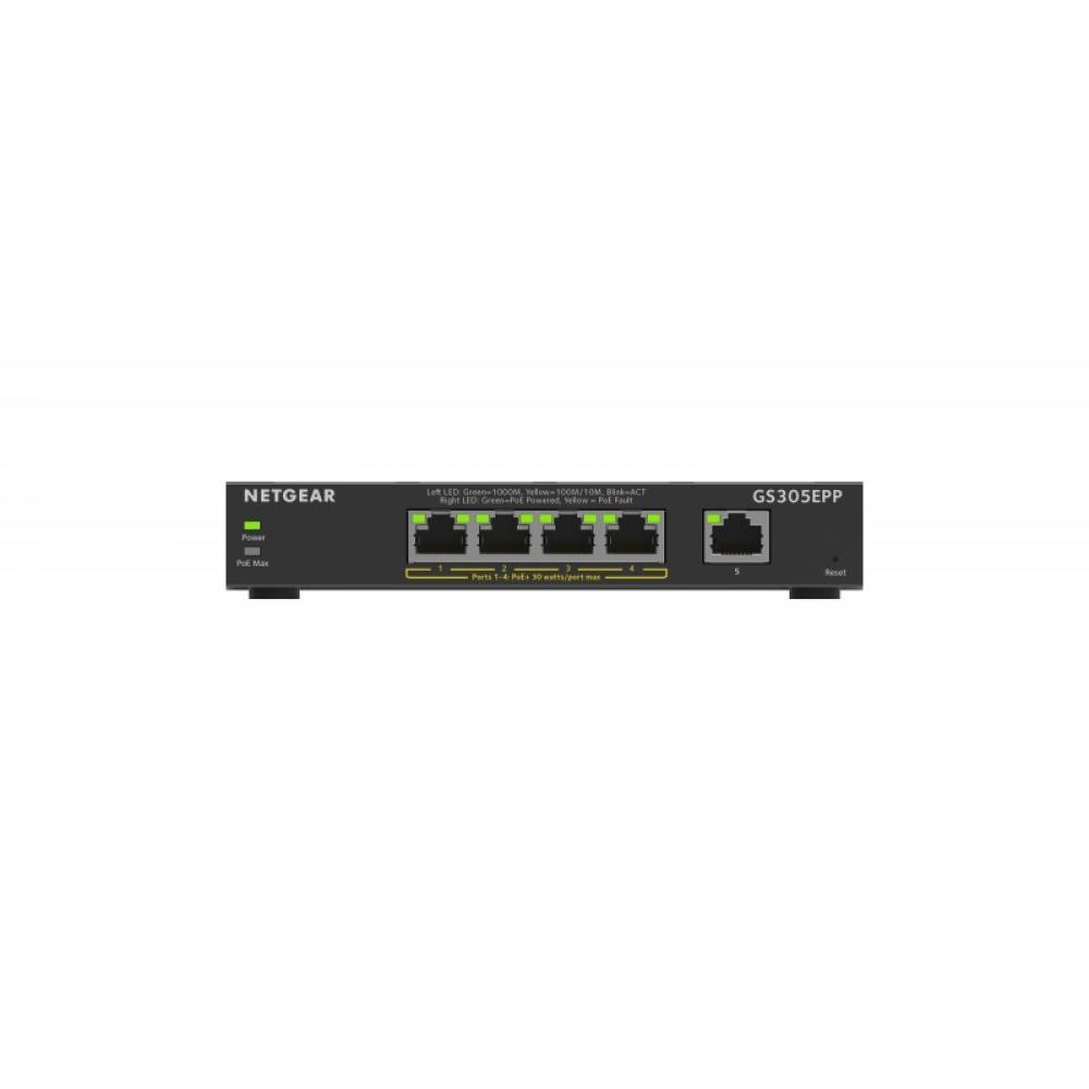 NETGEAR - 5-Port Gigabit Ethernet High-Power PoE+ Plus Switch (GS305EPP) Gestionado L2/L3 Gigabit Ethernet (10/100/1000) Energía