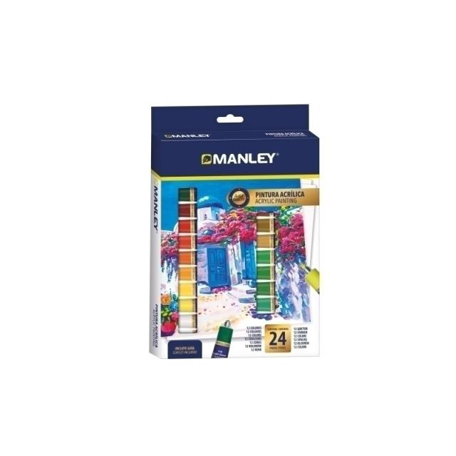 Manley - ESTUCHE PINTURA ACRILICA 24 X 12ML MANLEY MDV00024