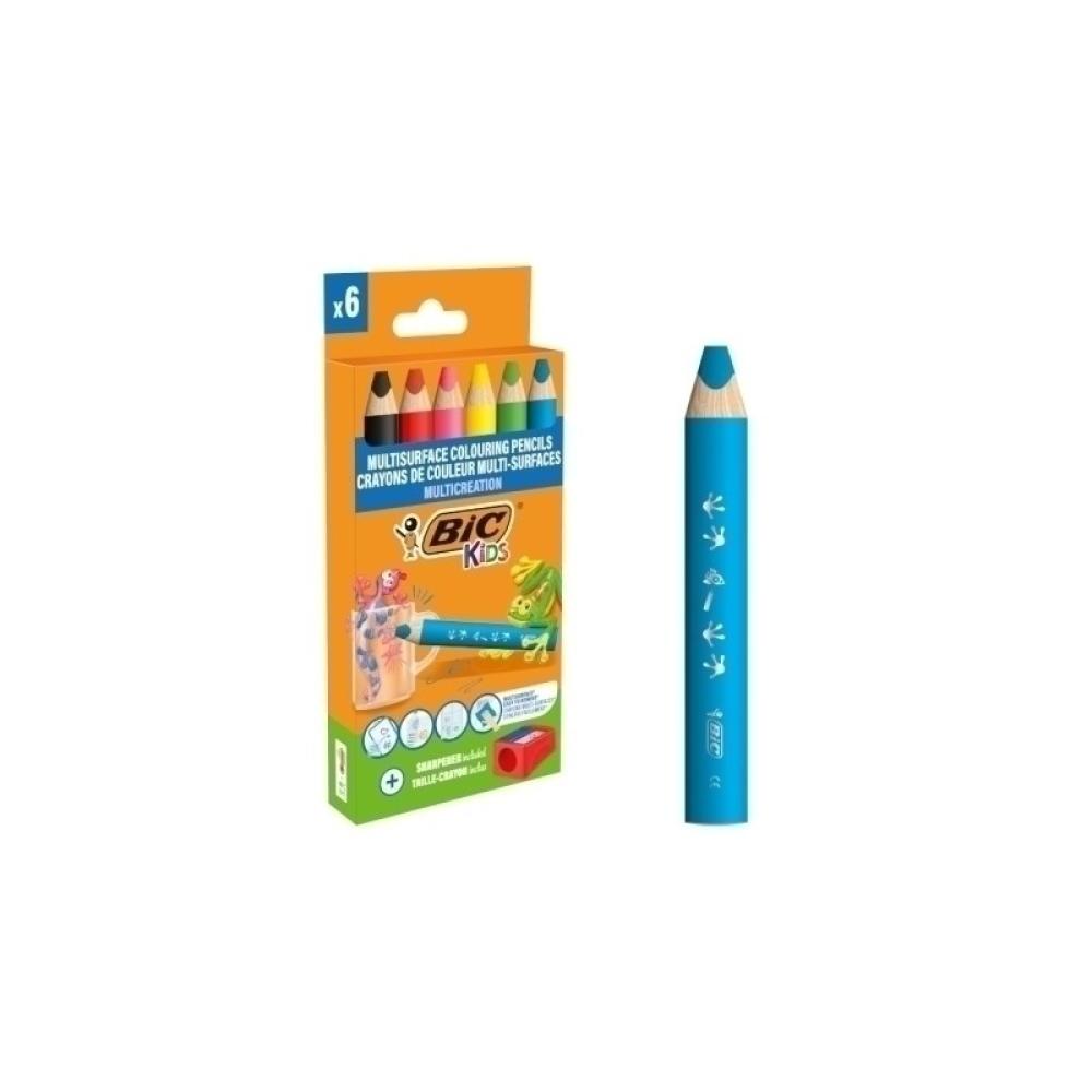 BIC - ESTUCHE LAPICES TRIANGULARES MULTISUPERFICIE BLISTER 6UDS BIC 515220