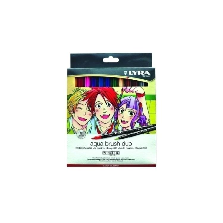 Lyra - ESTUCHE 12 ROTULADORES DIBUJOS MANGA AQUA BRUSH DUO MANGA LYRA L6521121