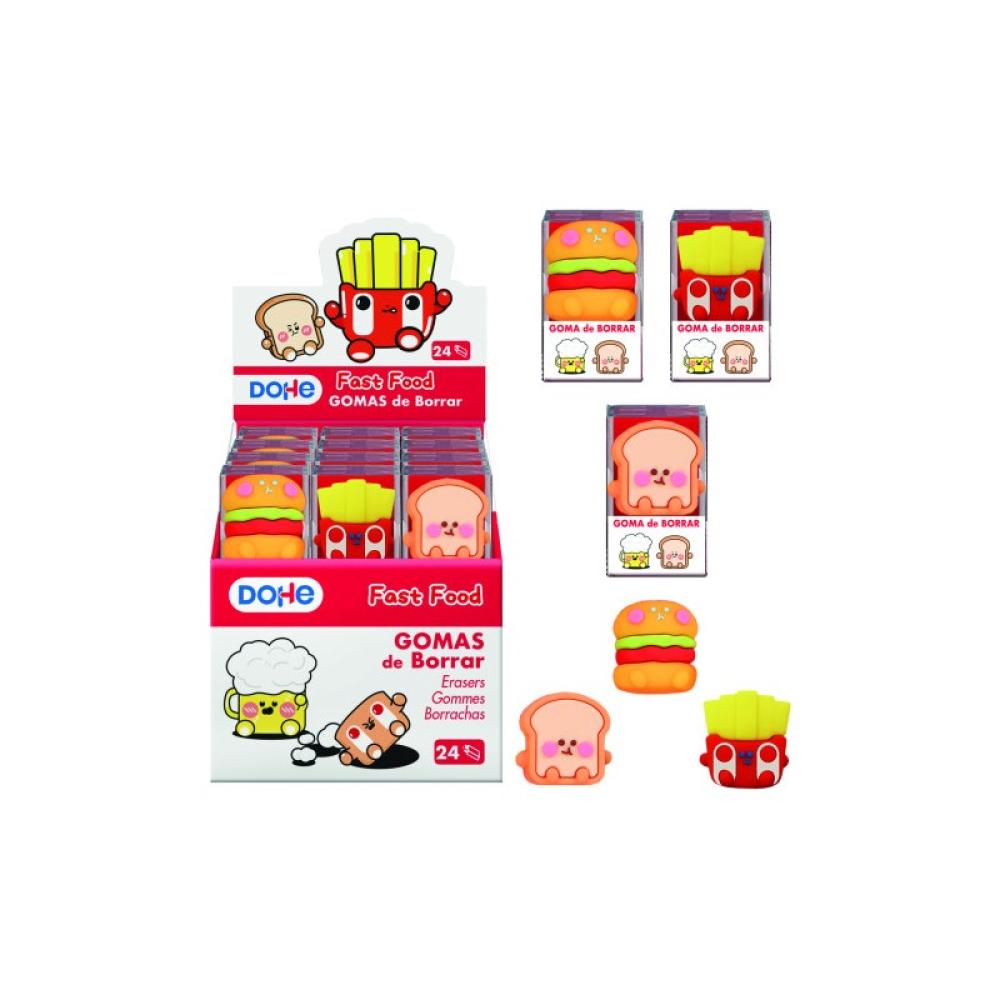 DOHE - EXPOSITOR CON 24 GOMA DE BORRAR FAST FOOD DOHE 79673