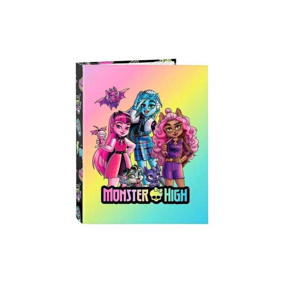 Safta - SAFTA CARPETA FOLIO ANILLAS MIXTAS 4X25MM MONSTER HIGH CREEP