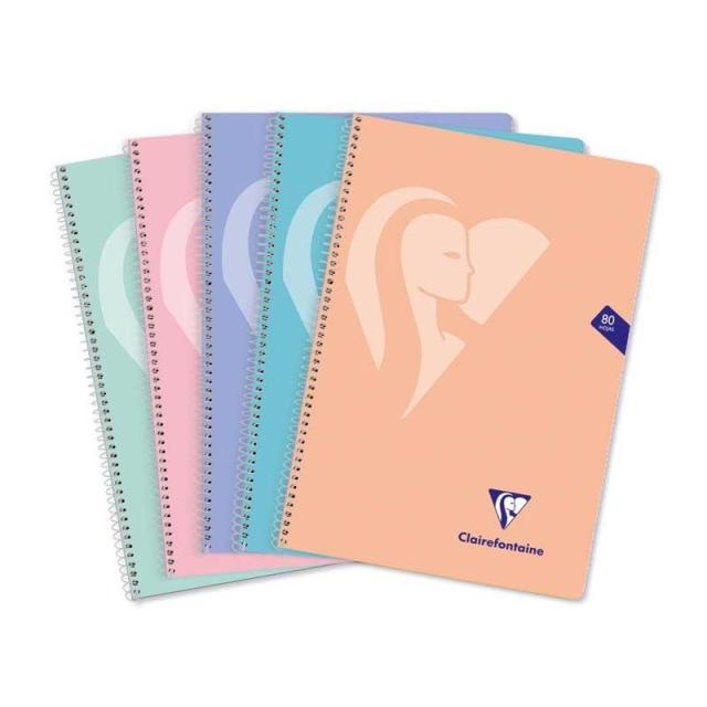 Clairefontaine - PAQ 5 CUAD ESP CLF MIMESYS Fº 4X4 T/BL 80H PASTEL - 1 unidad 696083C